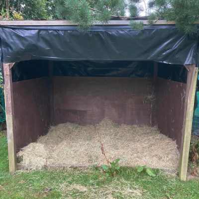 wallaby shelter with fresh bedding